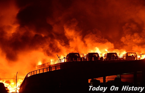 天津滨海新区爆炸事故现场